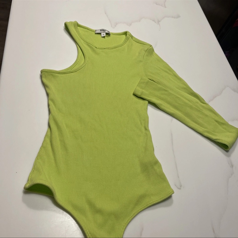 Agolde Vibrant Green Ribbed Top